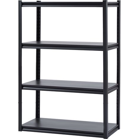 Mophorn 4-stöckige Lagerregale – 2400 lbs Schwerlastkapazität, 20" tief x 40" breit x 57" hoch, verstellbares Garagenregal aus Metall. Ideal für Küche, Lager, Keller – schwarzes Finish