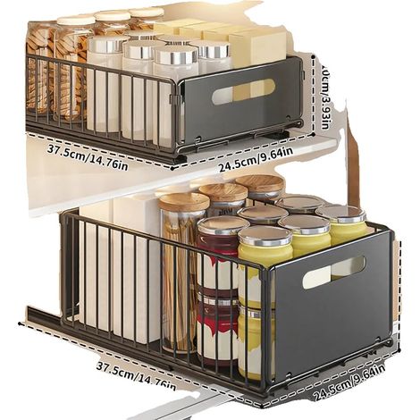 Estantería de almacenamiento, diseño deslizante, gran capacidad de carga, pequeña y grande (1/2)
