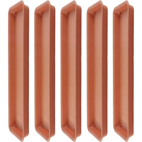Ensemble de soucoupes rectangulaires pour plantes : Rouge idéal (1/5)