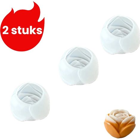 Moule à bougie en silicone en forme de fleur 3D, adapté à la fabrication de bougies parfumées et de pâtisseries, couleur blanche. (1/5)