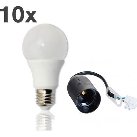 10x LED Leuchtmittel 7W 500lm + Baufassung E27 (1/2)