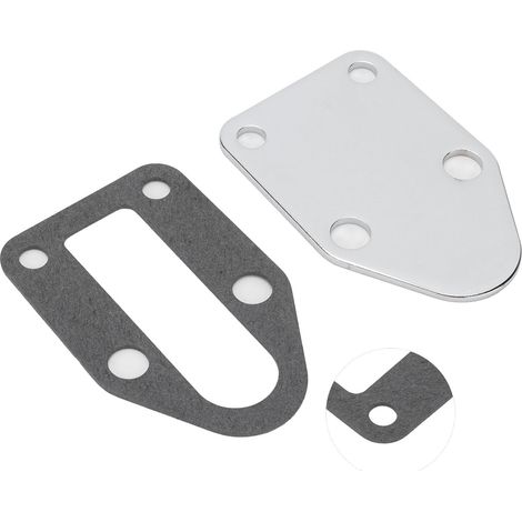 Blindplatte für Kraftstoffpumpe ohne Löcher, Edelstahl, Ersatzteil für Chevy Small Block V8 Motoren 1955-2000 (1/5)