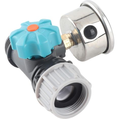 Water Pressure Regulating Valve, POM Water Pressure Reducer, Adjustable Irrigation Pressure Reduction Valve with Manometer, for Agricultural Irrigation in Greenhouse Gardens (1/5)