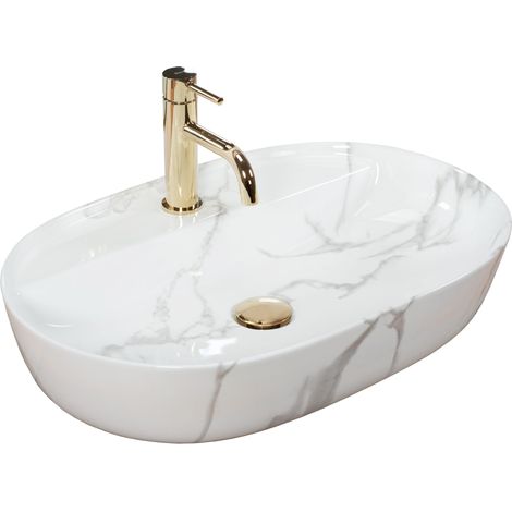 LAVABO de SOBREMESA REA AURA 61 MARMO SHINY