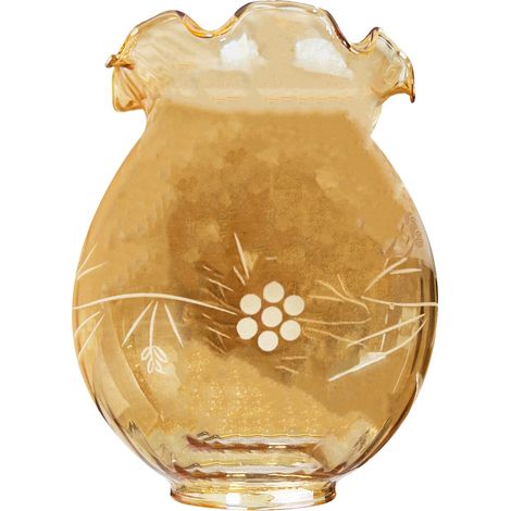 Abat jour verre satiné gravé ambré, forme Tulipe, diam. 140 mm - Tibelec (1/5)