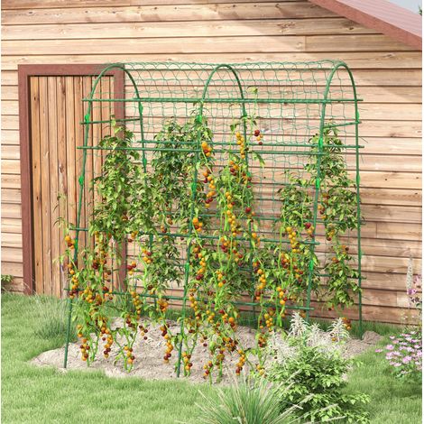 Tuteur pour plantes grimpantes 144x167x206 cm vert en acier avec structure réglable (1/5)