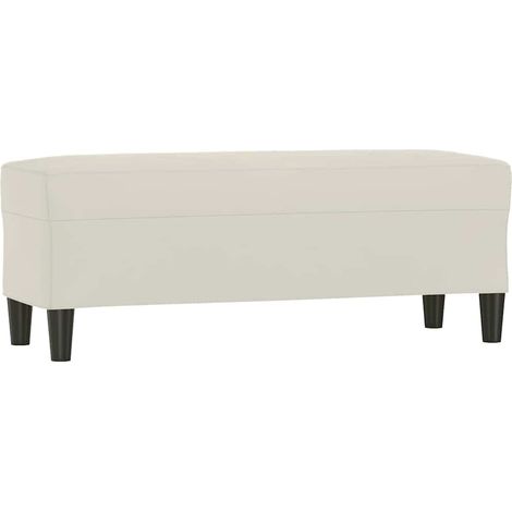 Banco de terciopelo color crema 100x35x41 cm vidaXL