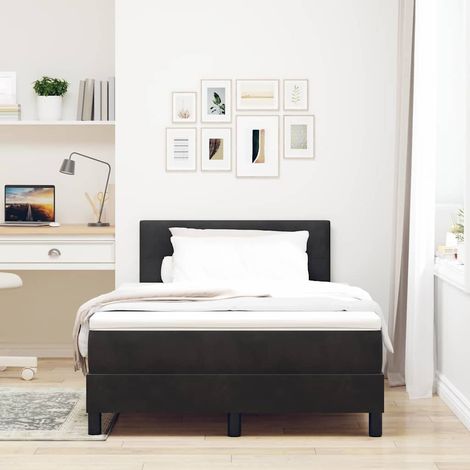 vidaXL Boxspringbett mit Matratze Schwarz 120 x 200 cm Samt (1/5)