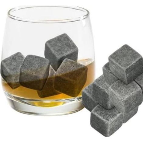 Fablcrew Lot de 9 pierres à whisky réutilisables en granit Glaccedilons Refroidisseur en stéatite B762 (1/4)
