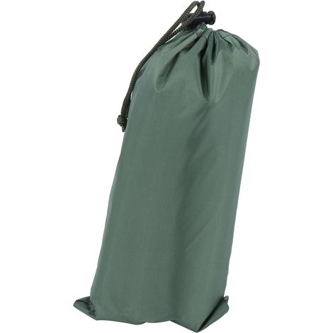 Tapis de sol extérieur triangulaire portable coupe-vent avec auvent et protection solaire extra large pour camping (vert armée, revêtement argenté, 4 x 4 x 4 m) (1/5)