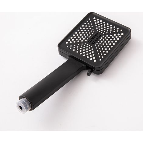 Massage Spray Shower Head, Square Shower, Large High-Pressure Water-Saving Shower (Black) (1/5)