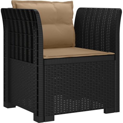 Maison Exclusive - Poltrona a 1 Posto con Cuscini Aspetto Rattan PP Antracite (1/5)
