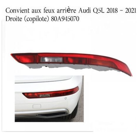 Für Audi Q5 2018 2019 2020 2021 80A945070 Rückstrahler für die hintere Stoßstange, untere Rückleuchte, Ersatz für die rechte Rückleuchte (Farbe: rechte Seite)