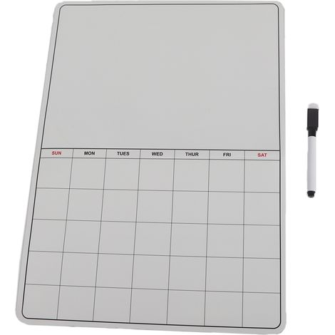 Tableau blanc planificateur mensuel, tableau magnétique pour réfrigérateur, calendrier quotidien avec aimants, tableau de messages et mémos.