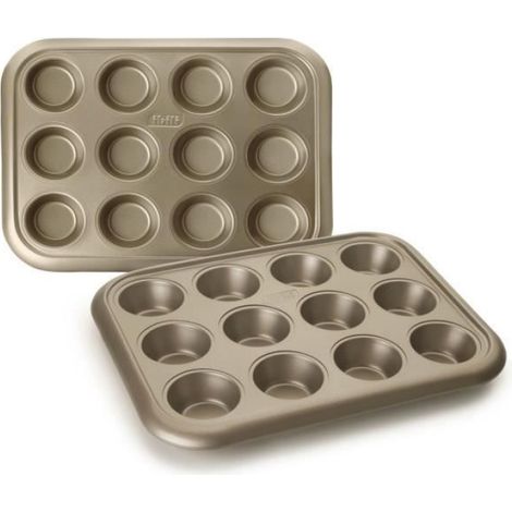 Plaque À Biscuits - Acier Gris - 38 X 29 X 4 Cm - 12 Alvéoles