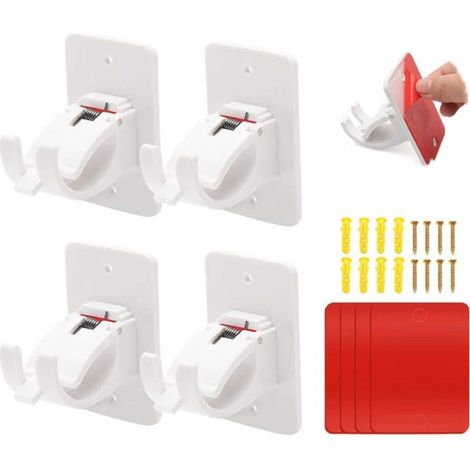 Supports de Tringle à Rideau - KZQ - Universels - Autocollants - Installation Facile - Haute Qualité (1/5)