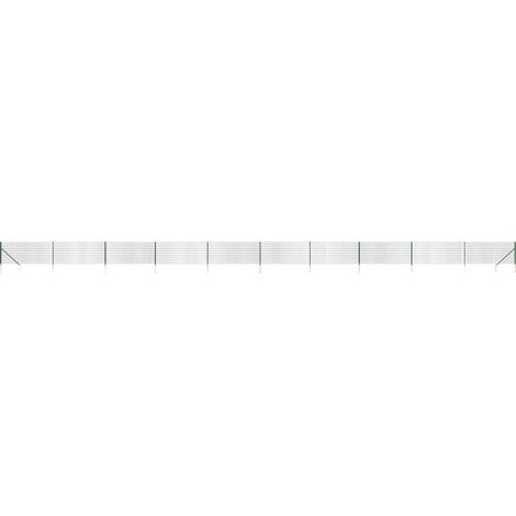Maison Exclusive - Maschendrahtzaun mit Bodenhülsen Grün 0,8x25 m