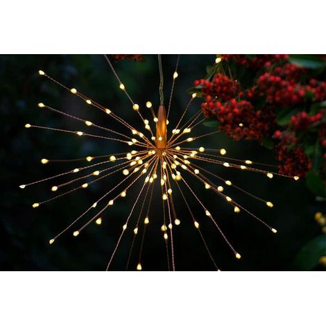 Guirlande lumineuse solaire à 200 LED, effet feu d'artifice, étanche, 40 branches (1 paquet, blanc chaud) (1/5)