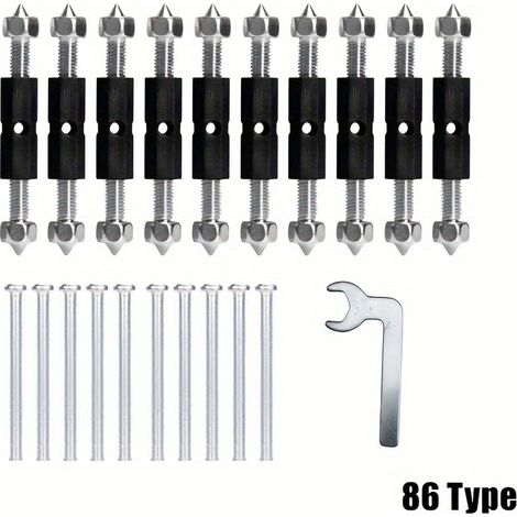 Kit de réparation pour boîtier d'interrupteur et de prise mural modèle 86 (10 kits de réparation + 10 vis + 1 clé)