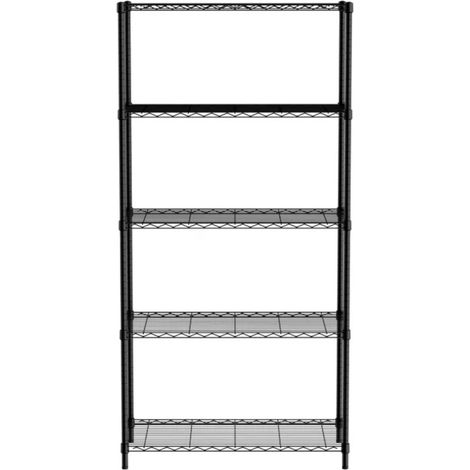 Scaffale portaoggetti imbullonato con 5 ripiani, nero, 91x45x183 cm - Hendi 812990 (1/3)