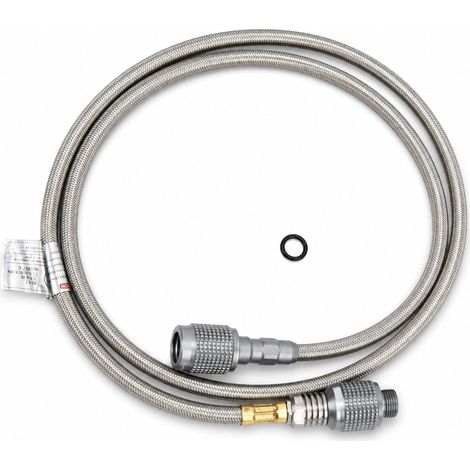Tuyau de Gaz en Acier Inoxydable 107 Cm, Tuyau Adaptateur de Résistant aux Hautes Températures pour Réchaud de Camping, Tube d'extension Flexible avec Valve EN417, Résistant (1/5)