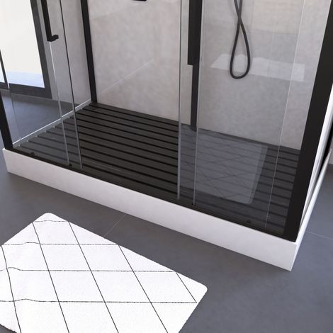 Tarima de madera compuesta gris para cabina rectangular - Dimensiones 153.5 x 70 x 3.2 cm (1/4)