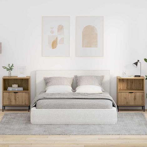 vidaXL Bedside Cabinet 2 pcs Artisan oak 49 x 36 x 61 cm (1/5)