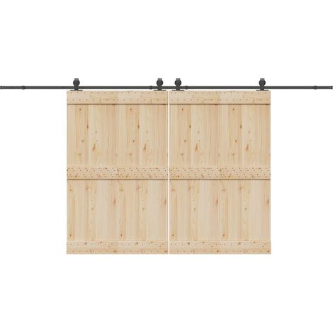 Schiebetürbeschlag-Set 427 cm Stahl Schwarz