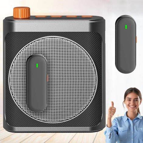 Amplificateur vocal Bluetooth avec microphone sans fil, système de sonorisation portable pour l'enseignement et les réunions, comprend 2 microphones cravate magnétiques, idéal pour les cours en classe