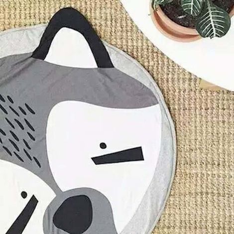 Spielmatte aus Baumwolle für Babys, niedliche Tiermotive, Spielmatte für Kinder, weiche Bodenmatte, Cartoon-Design, Aktivitätsmatte für Kleinkinder, weiche Baumwolle. (1/5)