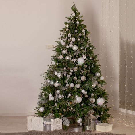Arbre de Noël tirant du PVC vert avec une structure de verrouillage et une base en métal Courmayeur Deluxe (1/4)