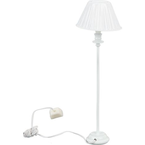 Lampe de sol miniature pour maison de poupée, motif coquillage blanc, style rétro élégant, à monter soi-même, pour maison de poupée à l'échelle 1:12. (1/5)