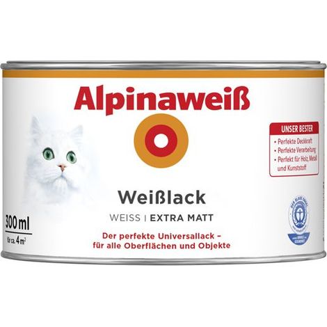 ALPINA Weißlack, extramatt, 300ml (1/3)