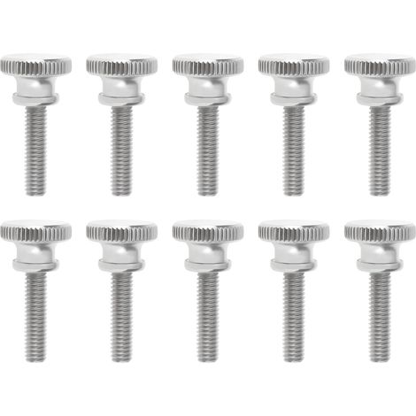 10 - Vis Moletées - Acier Inoxydable 304 - Serrage Manuel Sans Outil - Résistant à La Corrosion - Pour Appareils Électroménagers et Machines - Argenté - M4x16mm (1/5)