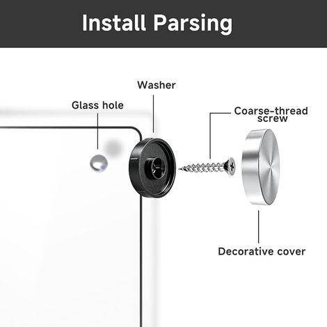 Mirror Screws, Stainless Steel Screw Covers, Decorative 22 mm Brushed Metal Covers, Aesthetic Fasteners Covers for Furniture and Panels, Protective Sets against Tablecloths (1/4)