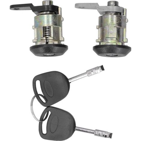 Barillets de serrure de porte avant gauche/droite Clés de cylindre de verrouillage adaptées pour Ford Courier/Fiesta/KA (1/4)