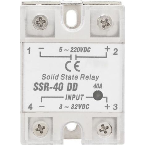 Relais à semi-conducteurs SSR-40 DD 40A 5-220VDC pour le processus d'automatisation industrielle (1/5)