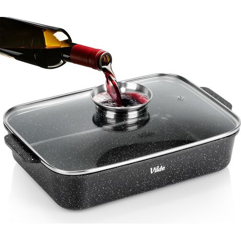 Granit-Backform mit Deckel, 3,5 l, 35 x 23 x 12 cm, Induktion