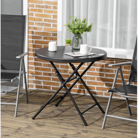 table repas jardin pliante ronde 80 cm acier HAVRYA (1/4)