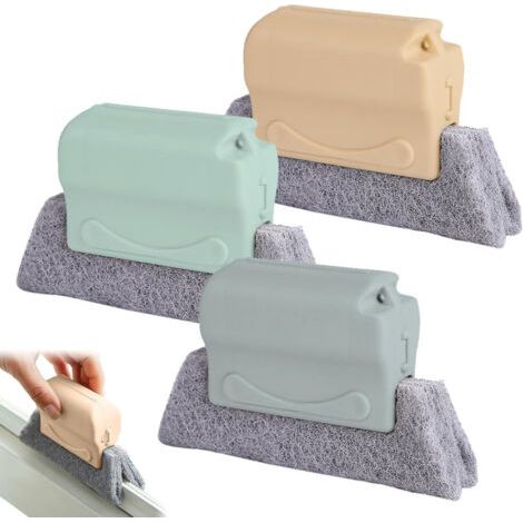 Ensemble de 3 brosses de nettoyage de rainures de fenêtres, outils de nettoyage de rainures de fenêtres, brosses de nettoyage de rainures pour portes coulissantes, stores, climatiseurs, (1/5)