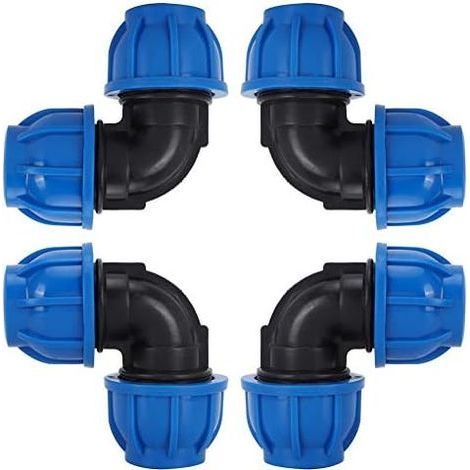 Coude en plastique équivalent PE 25 pour tuyau en polyéthylène ø 25, raccord d'angle pour tuyau d'eau, accessoire de raccordement rapide en plastique PE pour purificateurs d'eau potable (ø25) (1/5)