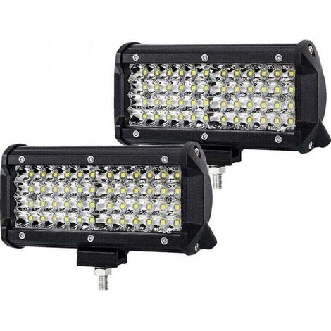 7” Pair Phare de Travail LED 144W 14400LM 6000K Feux Tracteur Barre LED , XU,4x4 Feux Antibrouillard 4 Rangs 8D Spot Phare Moto Projecteur LED Bateau Camion - KZQ