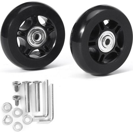 Ein Paar Universal-Kofferrollen, langlebig, Gummi, geräuschlos, multidirektional, für Koffer, Gepäck, Ersatz-Reparaturräder, 70 mm x 19 mm, 2 Stück