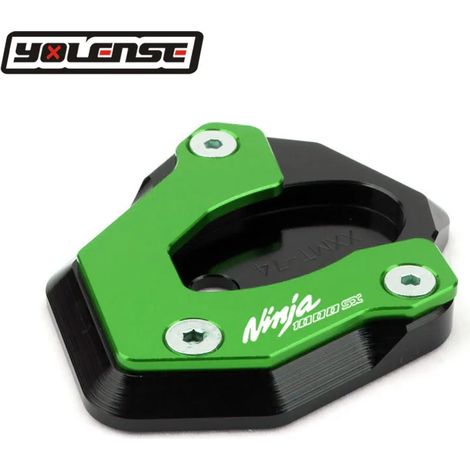 (Vert-Z1000) Compatible avec KAWASAKI Z1000 2010-2023 Z1000SX Z1000 SX. Béquille latérale CNC, extension et support pour une meilleure stabilité. (1/4)