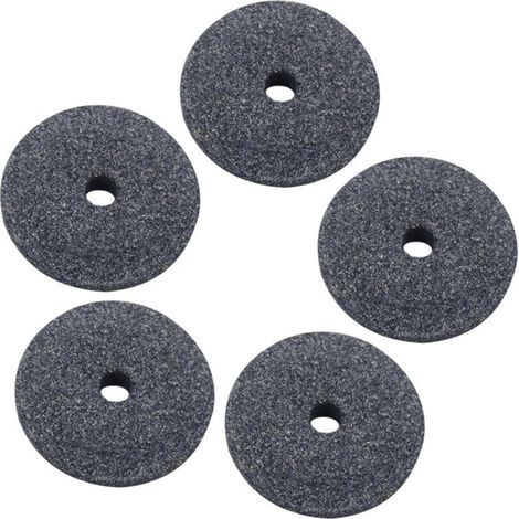 Fünf graue Diamantschleifscheiben (20 mm Durchmesser) zum Schneiden von Glasflaschenhälsen. (1/5)