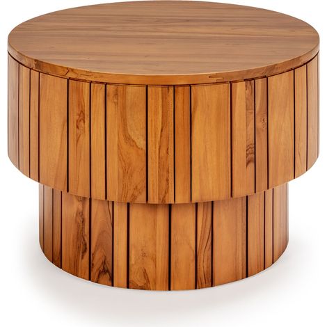 Table basse 70x70x50 Bois Teck Mat Sable