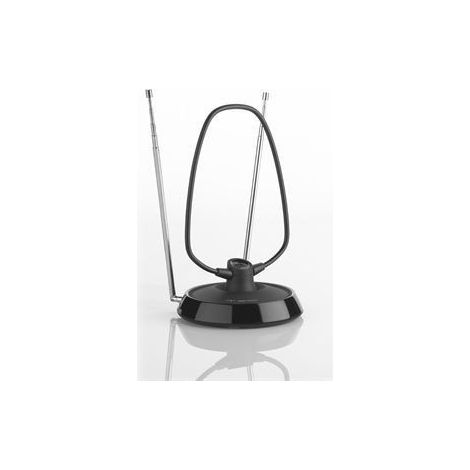 One Pour tous SV9033, Antenne TV intérieure, reçoit la TNT dans une portée de 5 km, antenne TVHD numérique, comprend un câble coaxial haute performance, VHF/UHF, noir (1/5)