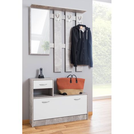 Mueble de Entrada Irone, Puertas Color Gris, 100x25x180h cm Gris (1/5)