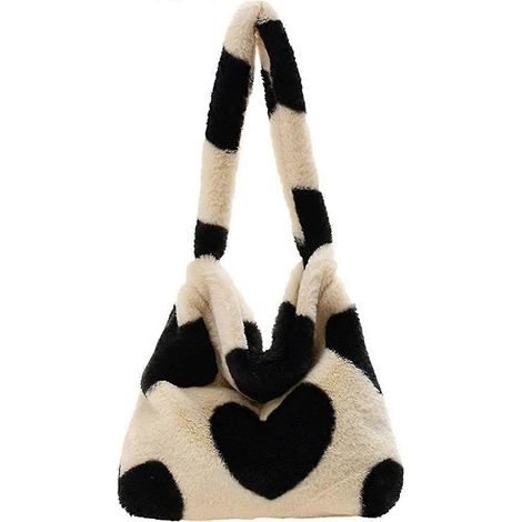 GSenhui Damen-Plüschhandtasche, große, flauschige Tasche, Schultertasche aus Kunstfell, Einkaufstasche mit Magnetverschluss für Uni, Arbeit und Schule
