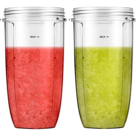 Tasse À Jus - 32 Oz - Compatible Avec Mixeur Nutribullet 600 W Et 900 W - Lot De 2 - Plastique Durable (1/4)
